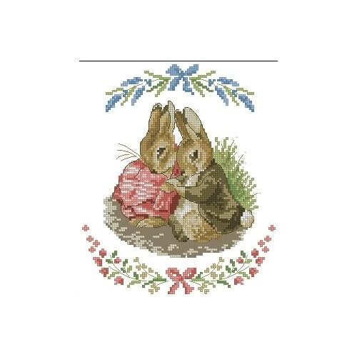 Cross stitch Handmade 14CT Counted Canvas DIY,Cross-stitch kits,Embroidery Enginger Peter Rabbit 4-26-29
