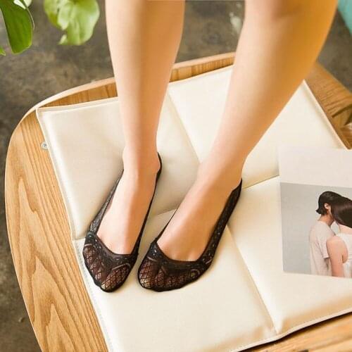 1Pc Women Invisible Socks Soft Cotton High Lace Heels Socks Slippers Female Breathable Boat Low Socks Short Boat Socks Pad
