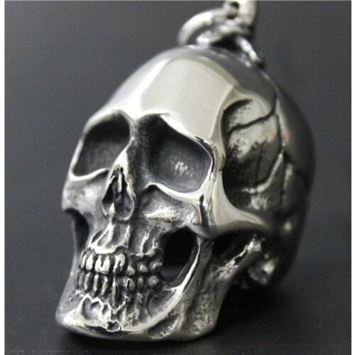 Newest Arrival Big Huge Skull Head Pendant 316L Stainless Steel Fashion Ghost Skull Biker Pendant