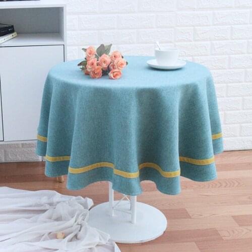 Solid Round Tablecloth Thicken Cotton Linen Table Cover for Wedding Party Hotel Luxury Table Cloth Rectangular Tablecloths
