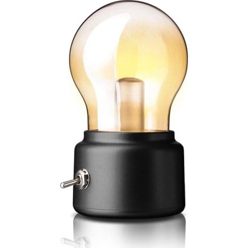Creative Retro Rechargeable Bulb Lamp Usb Rechargeable Built-in Battery Holiday Gift Custom Light Bulb Night Light