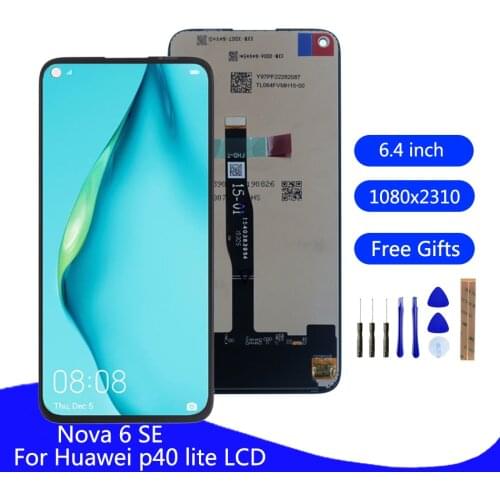 Original For Huawei P40 Lite JNY-LX1 LCD Display Touch Screen Panel Digitizer Nova 6 SE JNY-AL10 JNY-TL10 Screen LCD Display