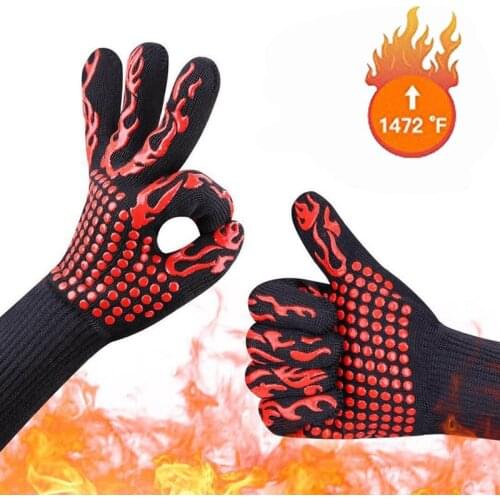 1PC Barbecue Kitchen Gloves BBQ Gloves Oven Mitts Baking Glove Extreme Heat Resistant Multi-Purpose Grilling Cooking Gloves U3