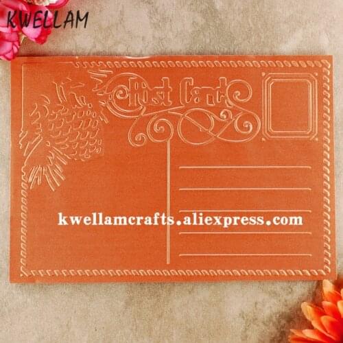 Post Card Plastic Embossing Folder For Scrapbook DIY Album Card Tool Plastic Template 10.6x14.5cm KW8050447