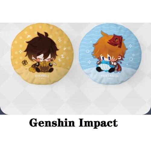 Plush Pillow Game Genshin Impact Cosplay Doll Zhongli Tartaglia Ball Anime Project Accessories Dumpling Kids Toys Halloween Gift