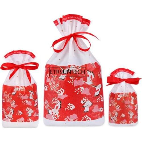 Gift Bags with Ribbon Drawstring Favor Pouch Bag For Candy Chocolate Nut New Year Birthday Party Supplies