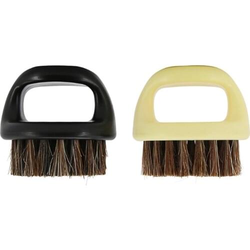 Pro Hairdresser Dust Brush Anti Static Boar Bristle Ring Beard Comb Salon Hair Sweep Brushes Shaving Facial