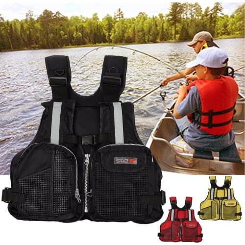 Adult Adjustable Sailing Kayak Vest Outdoor Fly Fishing Boating Jacket with Reflective Strips