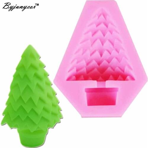 Byjunyeor Christmas Tree Epoxy UV Resin Silicone Mold Fondant Cake Decorating Candy Sugar Craft Baking Tool M872