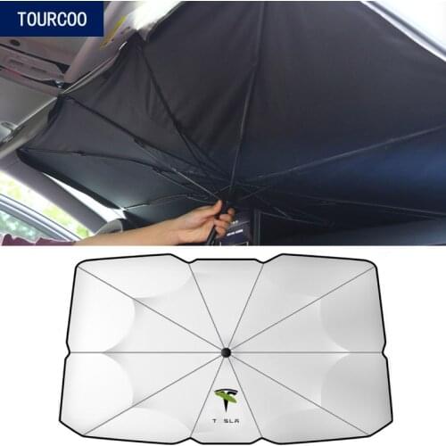 For Tesla Model 3 X Interior Car Sunshade and Sun Protection Umbrella
