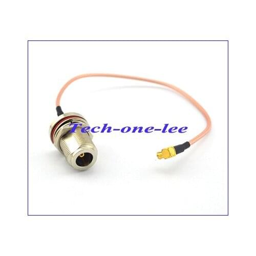 Free shipping (10pieces/lot) 15CM Extension cable RG316 Pigtail MCX Plug Right Angle to N Female Jack Bulkhead O-ring connector