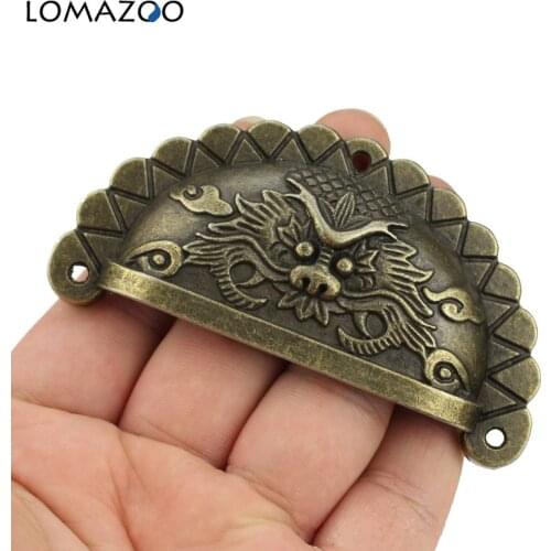 Vintage Metal Handles For Furniture Drawer Cabinet Door Handles Knobs Hardware Cupboard Antique Iron Shell Pull Handles Retro