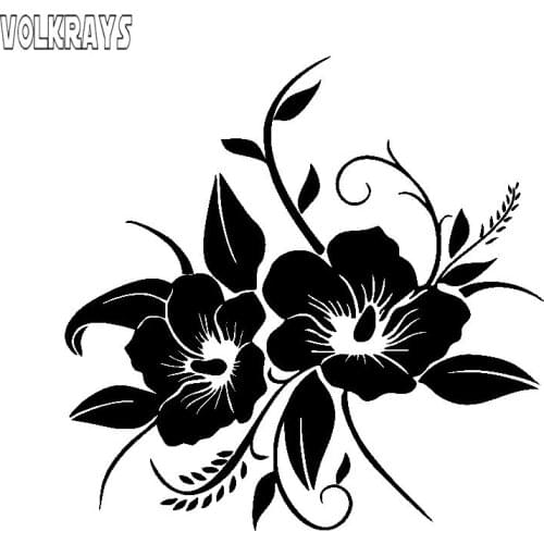 Volkrays Creative Car Sticker Tender and Beautiful In Full Bloom Flower Delicate Accessories Reflective Vinyl Decal,14cm*14cm