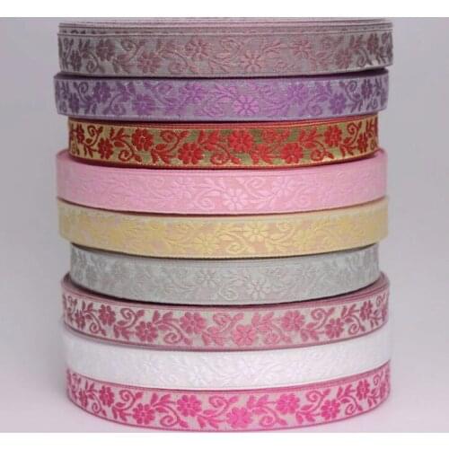 Embroidery ethnic jacquard webbing woven tape lace trim ribbon 1.6cm tribal boho DIY garment bag gift accessory floral zakka sew