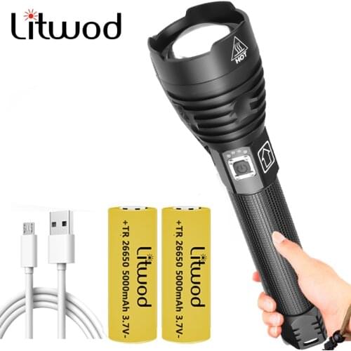 XHP90 Powerful Led Flashlight Usb Rechargeable 18650 26650 Battery Zoomable Torch Aluminum Waterproof Light Lantern