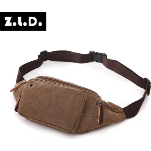 Z.L.D. Classic Retro Unisex Canvas Bag Fashion Trend Casual Waist Bag Leg Bag Mini Motorcycle Bag High Quality Ladies Butt Bag