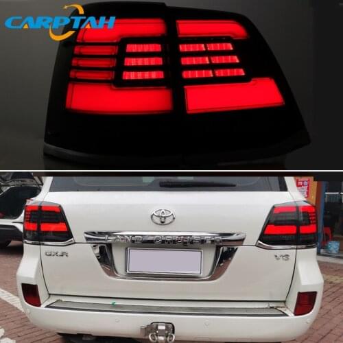 Car LED Tail Lights Taillight For Toyota Land Cruiser 2008 - 2015 LC200 Rear Lamp DRL + Dynamic Turn Signal + Reverse + Brake