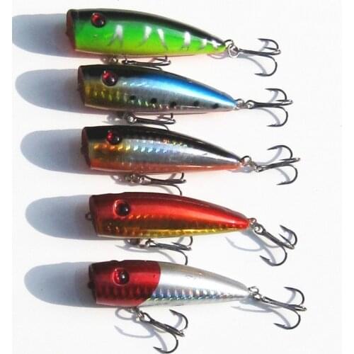 Lot 1pcs Fishing Topwater Floating Popper Poper Lure Hooks Crank Baits 8.5g 7cm
