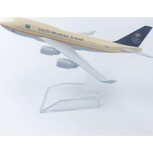 16cm Alloy Aircraft Model Saudi Airlines 747 Aviation Gift Diecast Aircraft Toys Airplane Airliner Kid Gifts Collectible