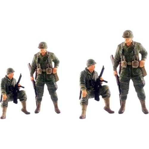 2Pcs 1:64/1:72 Scale Armored Force Figure People Building Sand Table Layout Scenery Scenario Model