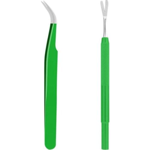 2pcs Stainless Steel Pet Dog Flea Remover Tool Double Head Fork Tweezers Clip Pet Cat Dog Grooming Supplies Tick Removal Tool