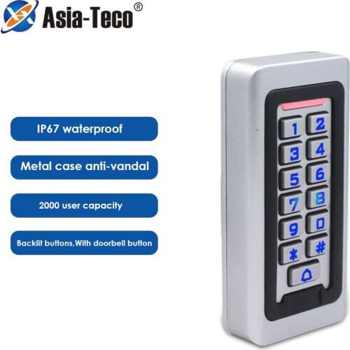 2000 User Backlight RFID Door Access Control System wiegand 26/34 IP67 Waterproof Metal Keypad Proximity Card Standalone