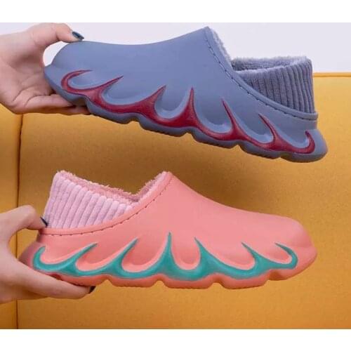 20201 New Waterproof Non-Slip Women Home Slippers Winter/Autumn Warm Indoor Cotton Men Couples Shoes fluffy Plush slippers