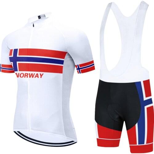 2021 Norway National Team Cycling Jersey Set Quick-Dry Mens Summer Bicycle Wear MTB Mountain Bike Sportswear Uniform