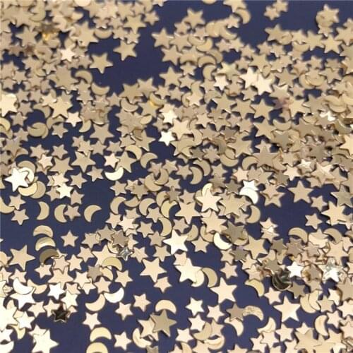 30g/Lot 3mm Moon Star Loose Sequins Glitter Paillettes For DIY Nail Craft,Craft Making, Wedding Decoration confetti Wholesale