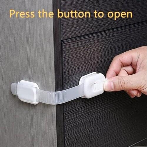 6pcs Baby Safety Protector Child Cabinet Lock Multi-function Plastic Lock Straps Kids Safety Plastic Protection Safety Lock