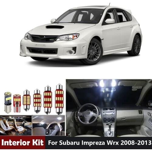8pcs Canbus Car LED Interior Lights Package Kit For Subaru Impreza WRX 2008-2013 Map Dome Trunk License Plate Lamps