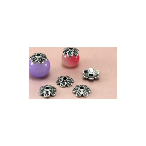8mm50/pcs Flower Beads Caps Mix Spacer Beads Tibetan Silver Plated Zinc Alloy End Caps Pattern Bead Caps dg4d