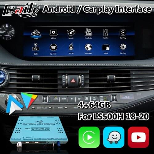 Lsailt Android Car Multimedia Video Interface for Lexus LS500h LS500 LS350 LS 2018-2020 Model with 3GB RAM T7 HEXA CORE
