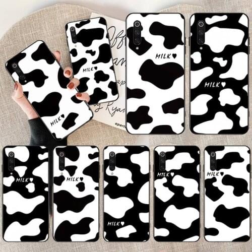 White Black Cow Symbol Pattern Painted Phone Case for Xiaomi Mi 10 Pro lite Mi9 9SE Pocophone F1 Mi 9T Pro Note 10 lite