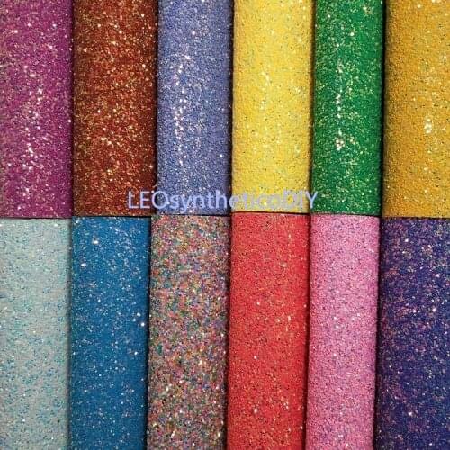 21X29CM Glitter Fabric Synthetic Letaher Cuero Sintetico Chunky Glitter Leather For Making Bows LEOsyntheticoDIY T172Y