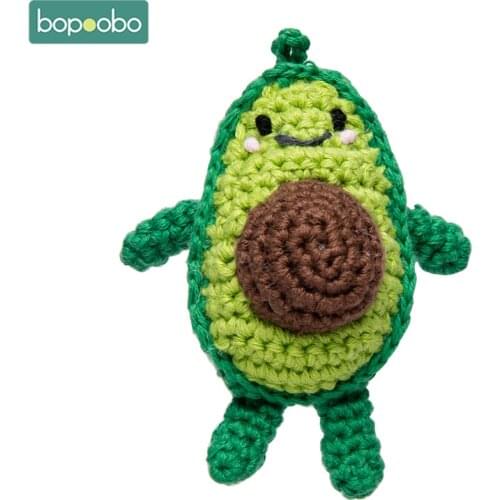 Bopoobo 1PC Baby Nursing Cute Cartoon Crochet Avocado Pendant for Baby Mobile Pram Crib Ring Accessories Newborn Grasping Toys