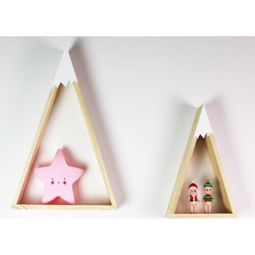 2pcs/Set Wooden Shelf Baby Room On Wall Wood Snow Mountain Shelf For Kids Room Decorative Creative Wooden Storage Holders