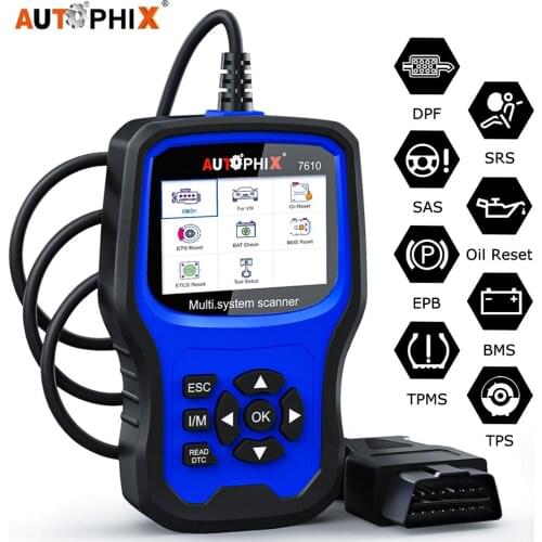 Autophix 7610 OBD2 Diagnostic Scanner Code Full System ODB 2 Automotivo ABS SRS EPB Oil DPF Reset Car Tools Lifetime Free Update