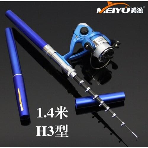 EMMROD 1.4m pen fishing rod Mini fishing rod spinning wheel portable pen fishing rod set H3 Free Shipping