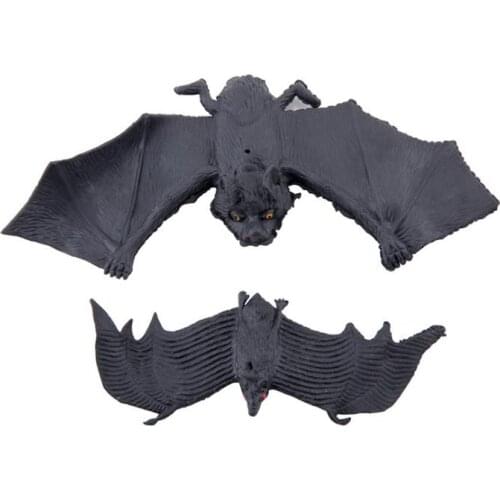 Halloween rubber bat hanging drooping 3D bats horror spooky party decoration props simulation lifelike animal black gift