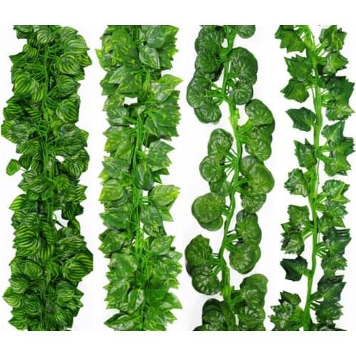 10pcs/Lot 2m Artificial Ivy Leaf Garland Plants Vine Fake Foliage Flowers Plastic Plants For DIY decoration Free Shipping