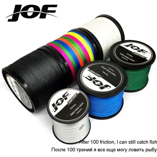 JOF 4 Strands Braided Fishing Line 1000M 500M 300M 100M Multifilament Carp Fishing Line PE Sea Fishing Tackle Strong 100LB 80LB