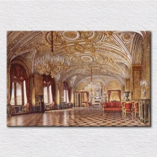 Canvas Print painting of Special Magnificent room photo of Golden Living Winter Palace in Saint Petersburg Russia free shipping