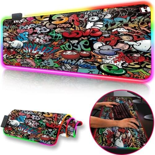 RGB Mouse Pad Gaming Mouse Pad Gamer Large Mousepad RGB Mouse Mat for Computer Gaming Keyboard Desk Mat