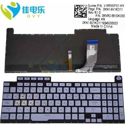 KR Korean RGB Replacement keyboards for ASUS ROG STRIX SCAR III G731 GU G731GT Light blue keyboard New V185062BS1 0KNR0 661SKO00