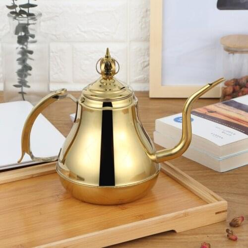 Beautiful Flower Tea Coffee Luxury Kettle Gold Turkish Teapot Portable Kettle Stainless Steel Hot Water Chaleira Teapot EH50KE