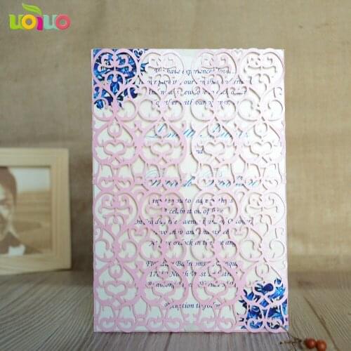 Uoiuo lace pinkwedding invitation card 3d laser cut birthday invitations wholesale price chinese professional invitations seller