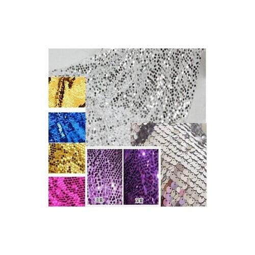 5 Yard/lot 9mm paillette costume lace fabric wedding background stage decoration gauze diy cloth fabric 130cm wide