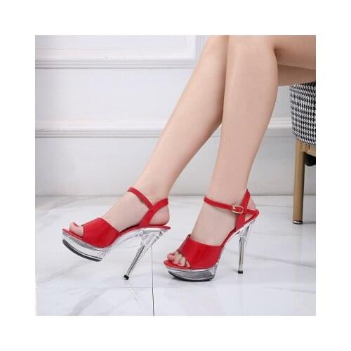 Summer Sandals Woman Drag Queen High Heels 13-15CM Platform Ladies Sandals Open Toe Women Wedding Shoes Sandals Big Size 34-43