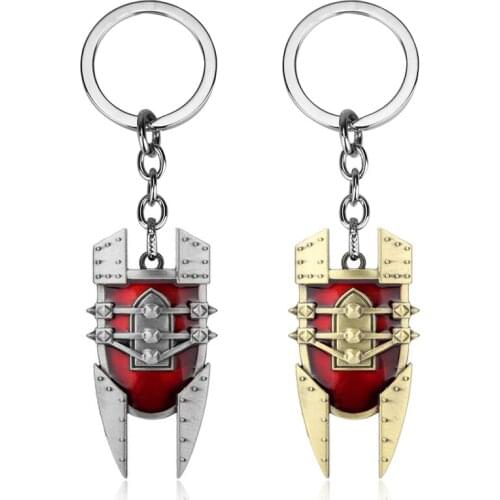 MQCHUN New Design Hot Game LO L Keychain the Mad Chemist Singed Red Shield intricate Pendant durable keyring-50